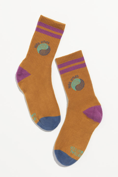 High Vibes Stripe Crew Sock