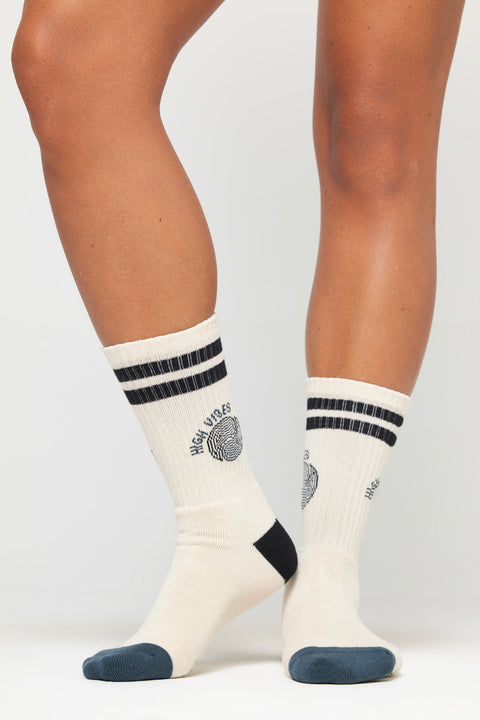 High Vibes Stripe Crew Sock