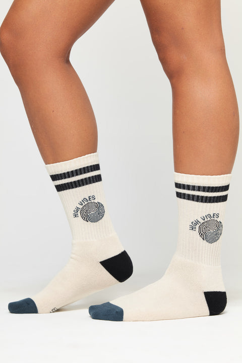 High Vibes Stripe Crew Sock