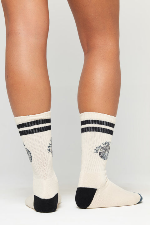 High Vibes Stripe Crew Sock