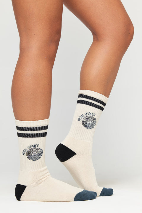 High Vibes Stripe Crew Sock