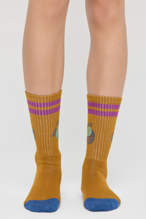 High Vibes Stripe Crew Sock