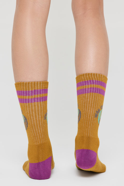 High Vibes Stripe Crew Sock