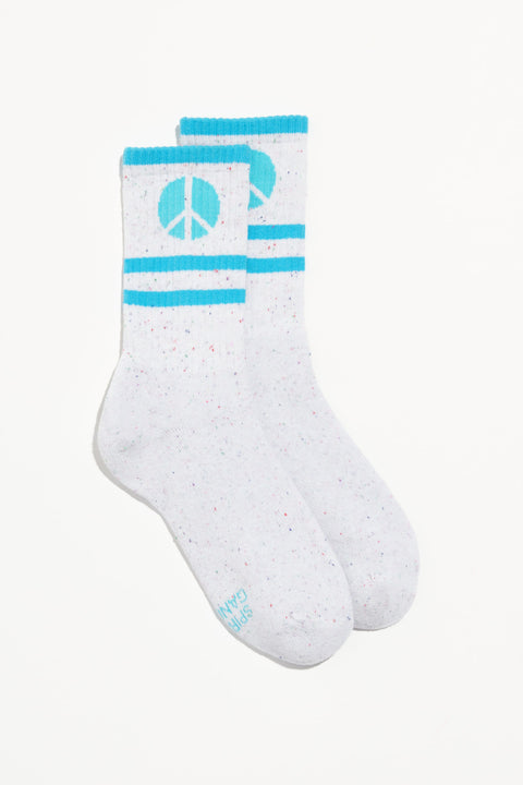 Peace Stripe Crew Sock