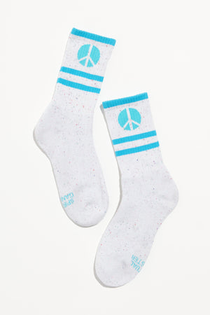 Peace Stripe Crew Sock