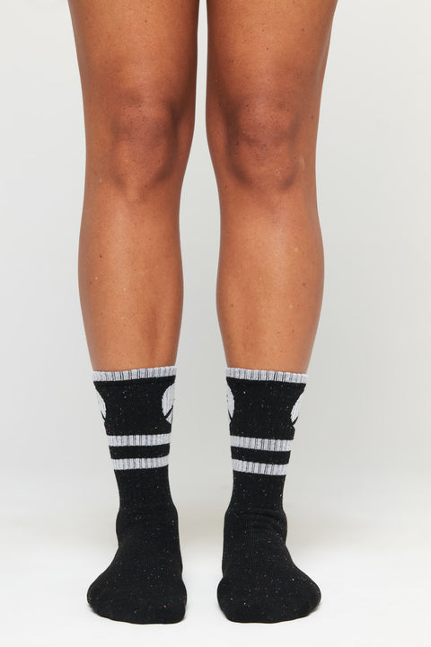 Peace Stripe Crew Sock