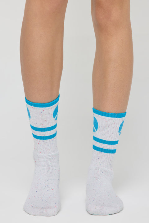 Peace Stripe Crew Sock