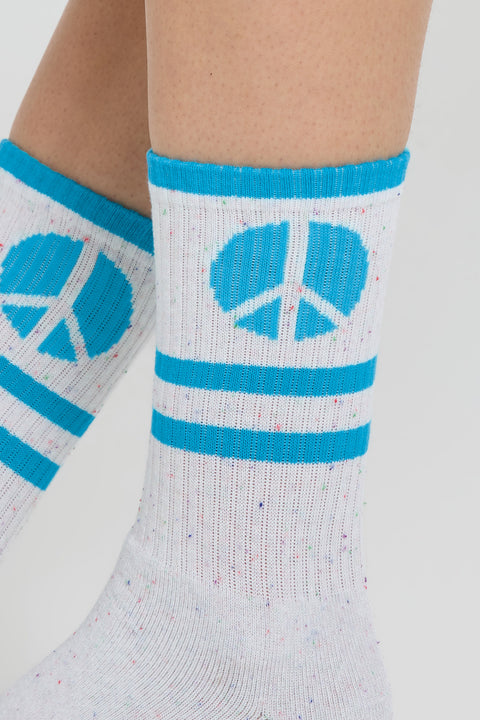 Peace Stripe Crew Sock