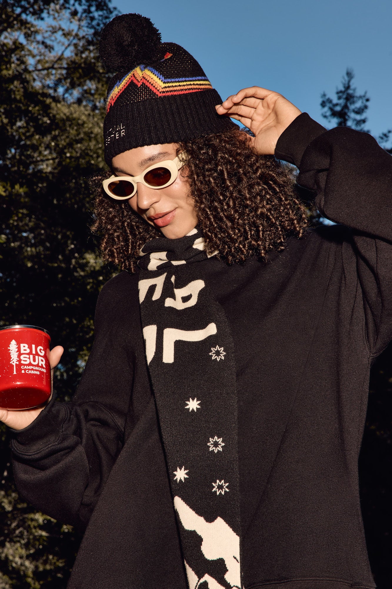 帽子 MATIN KIM STRIPE CHUNKY BEANIE Shop the Cali Stripe Beanie: Cozy Ribbed Knit Beanie Online