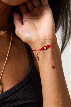 333 Red String Bolo Bracelet