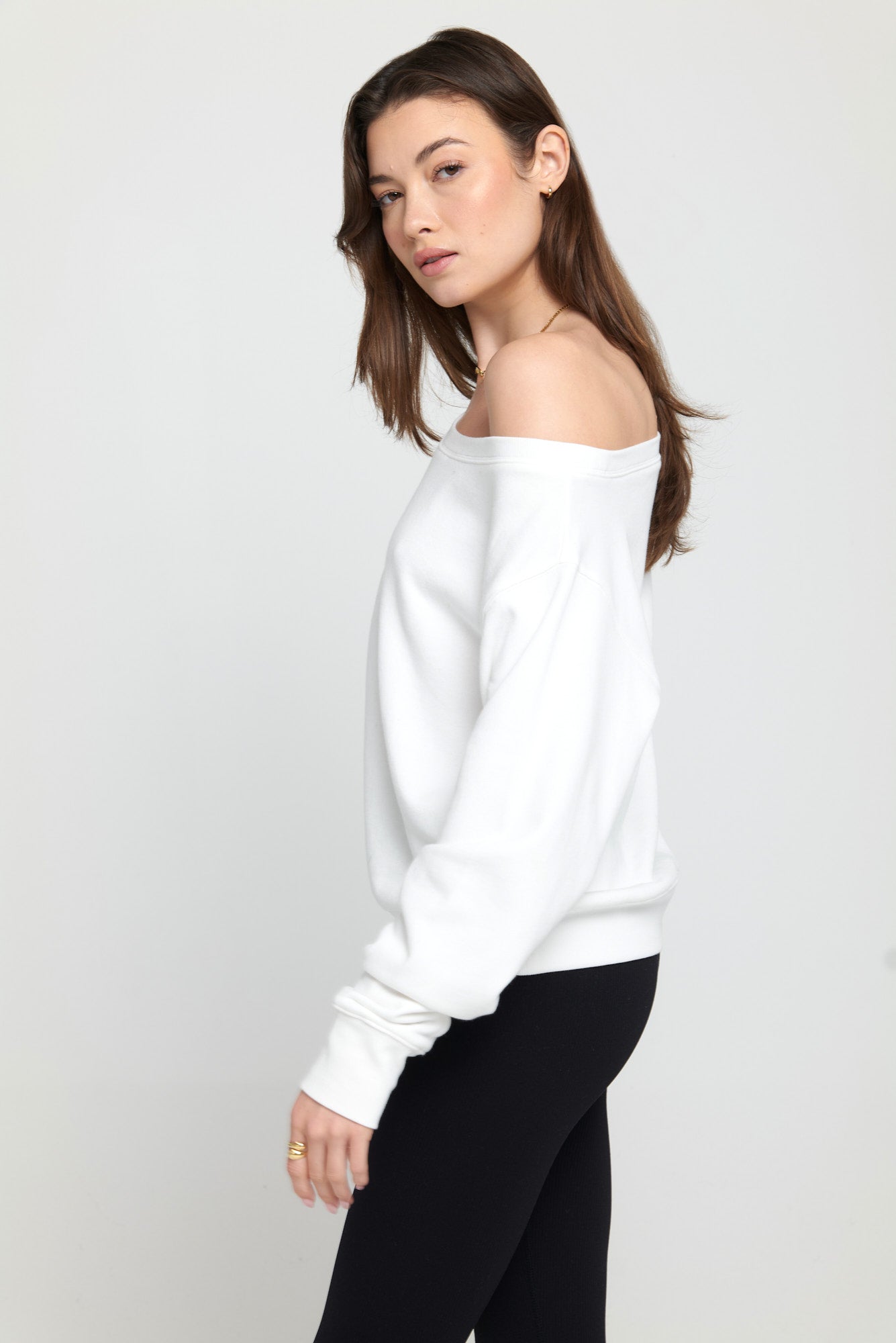 Shoulderless sweatshirt sale