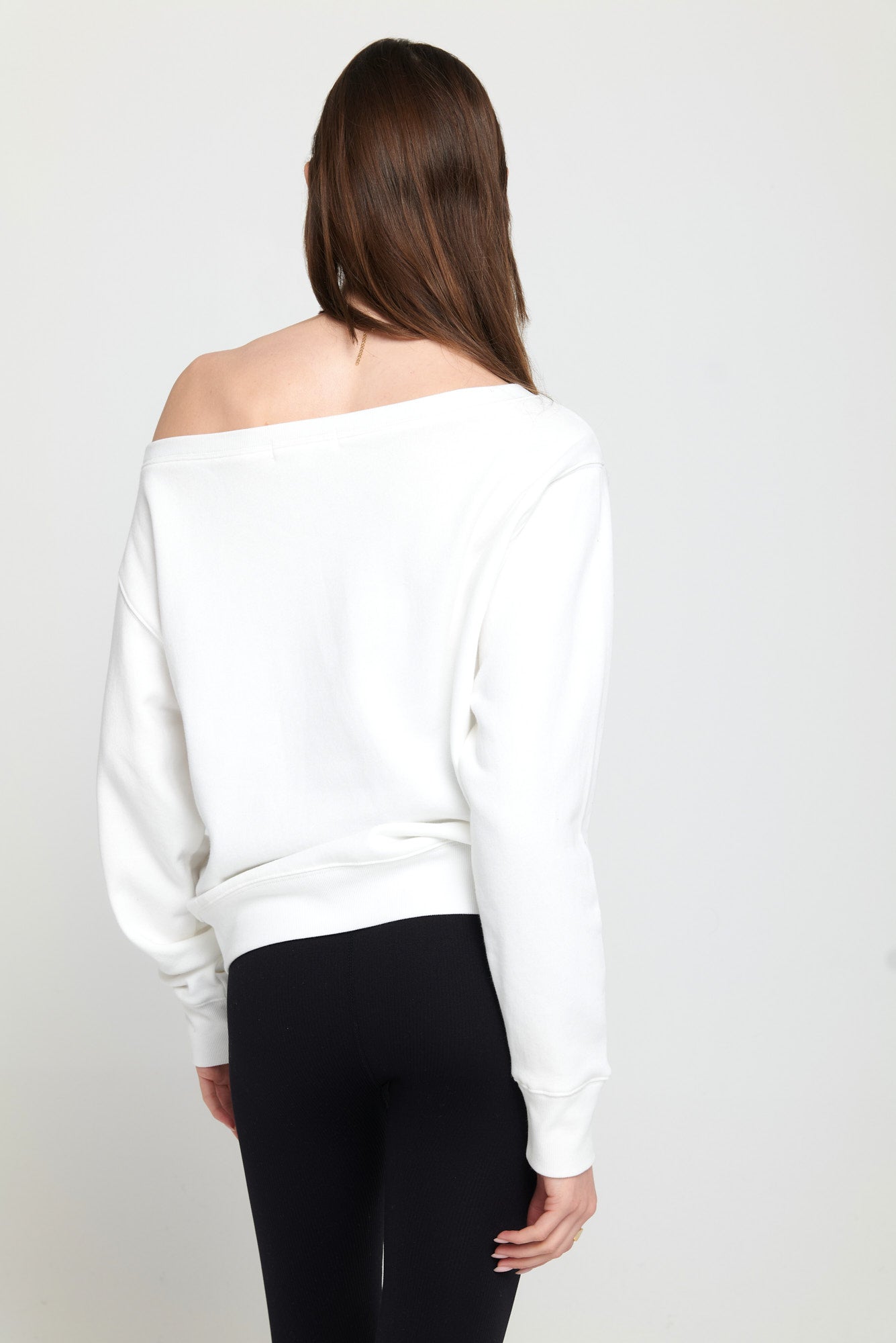 White off hotsell the shoulder sweatshirt