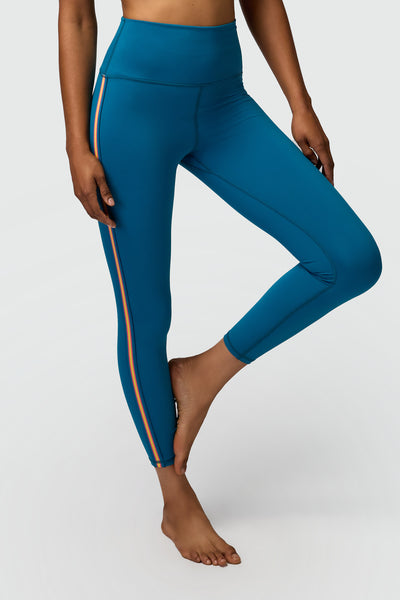 Womens Nike Pro Midnight Turquoise Compression Leggings 7/8 Running Pants M  | eBay
