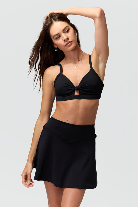 Twist Front Ribbed Sleeveless Low-Impact Sports Bra in Black - Retro, Indie  and Unique Fashion