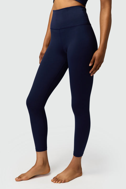 Navy High Waisted Leggings 24” & Reviews - Navy - Sustainable Yoga Bottoms