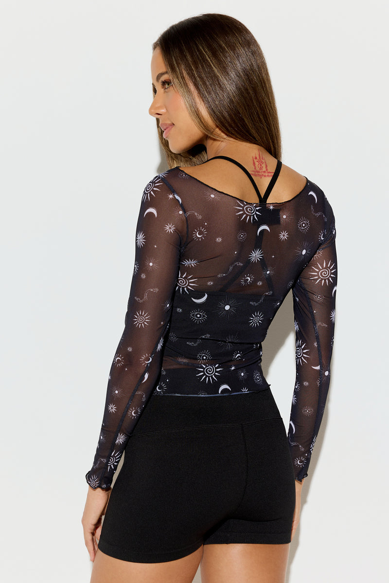 Olivia Mesh Long Sleeve Top