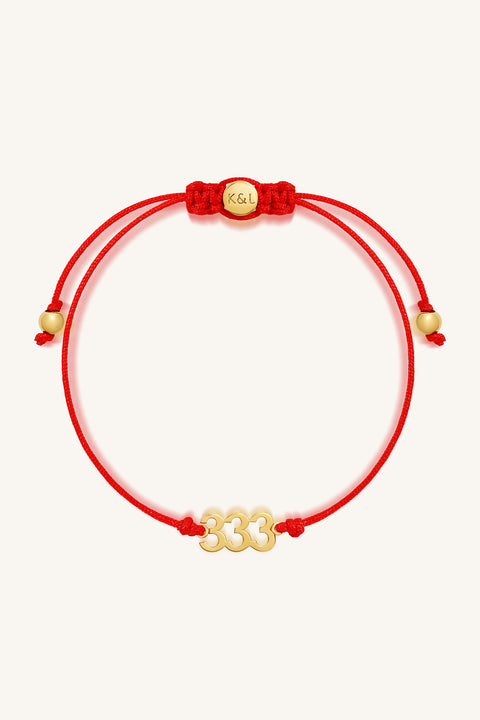 333 Red String Bolo Bracelet