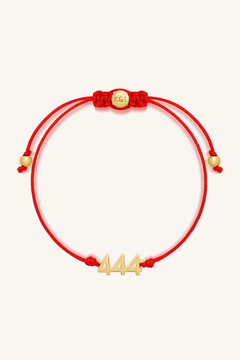 444 Red String Bolo Bracelet
