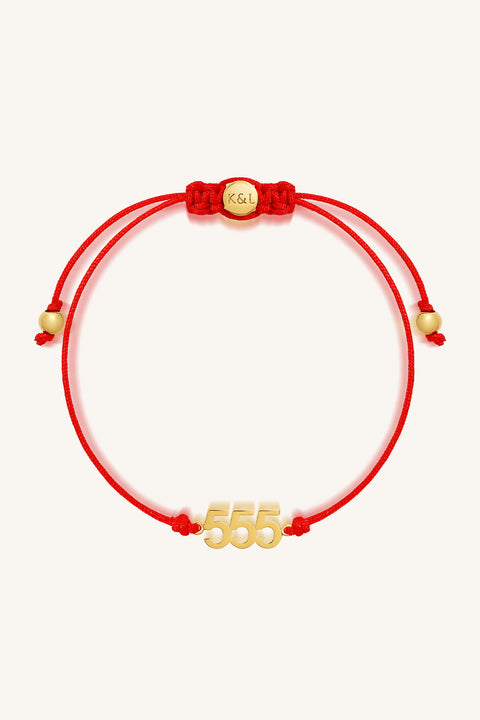555 Red String Bolo Bracelet