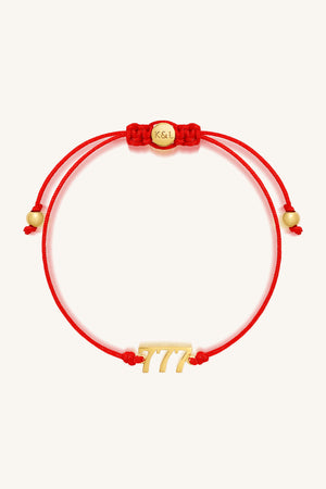 777 Red String Bolo Bracelet