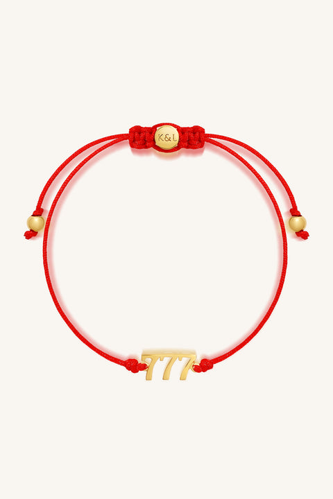 777 Red String Bolo Bracelet