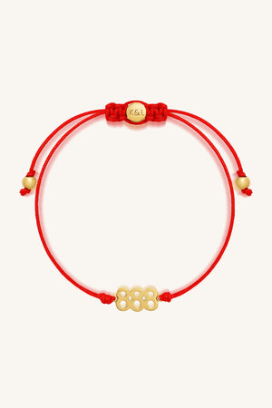 888 Red String Bolo Bracelet