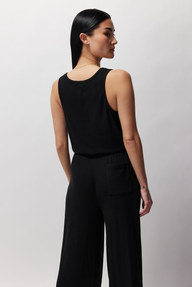 Ballet Rib Wide Leg Jumpsuit