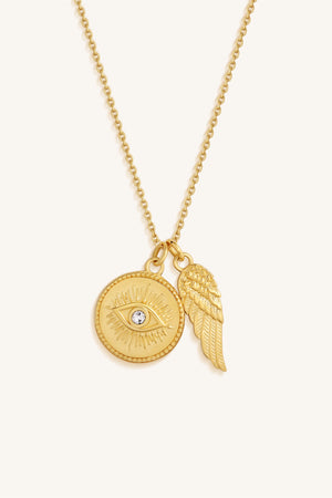 Eye And Wing Chain Necklace