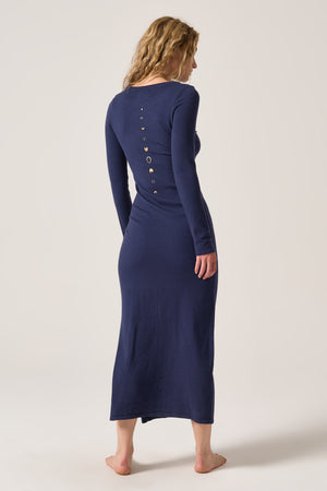 LuxeKnit Celestial Moon Maxi Dress