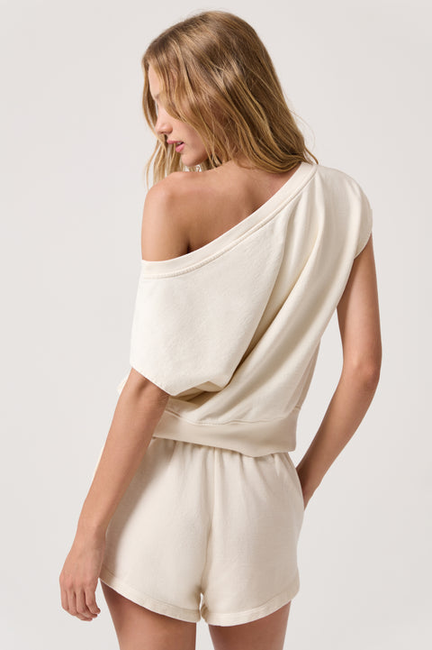 La Vida Short Sleeve Off The Shoulder Sweatshirt