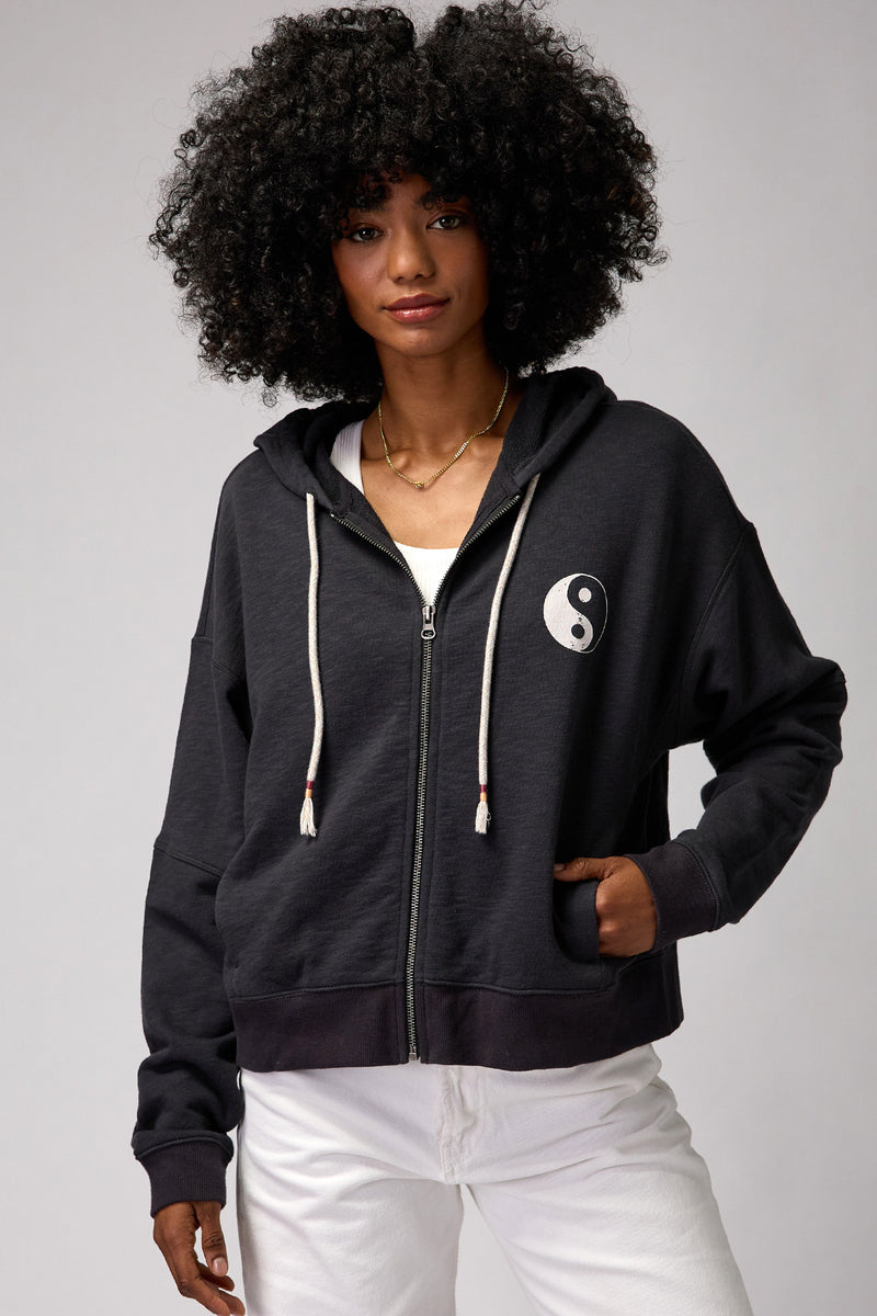 Yin Yang Slub Terry Hana Zip Up Hoodie