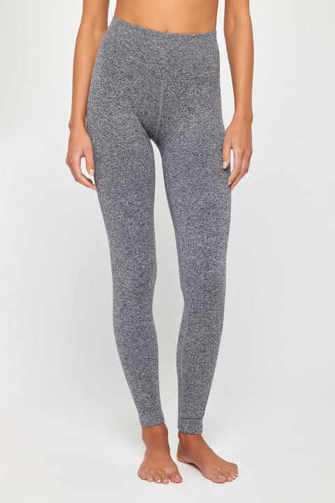 Free People Happiness Runs Ribbed Leggings Heather Grey L/XL NWOT