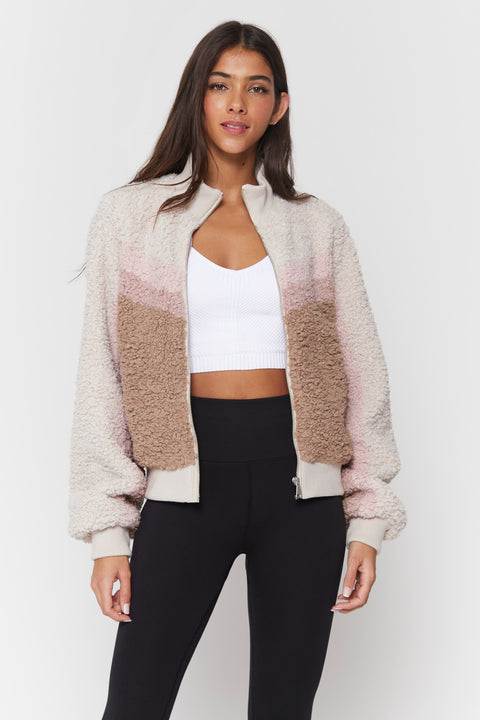Sherpa Stripe Bomber Jacket