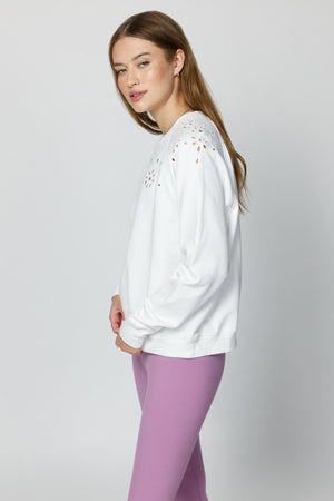 Bridget Eyelet Raglan Pullover